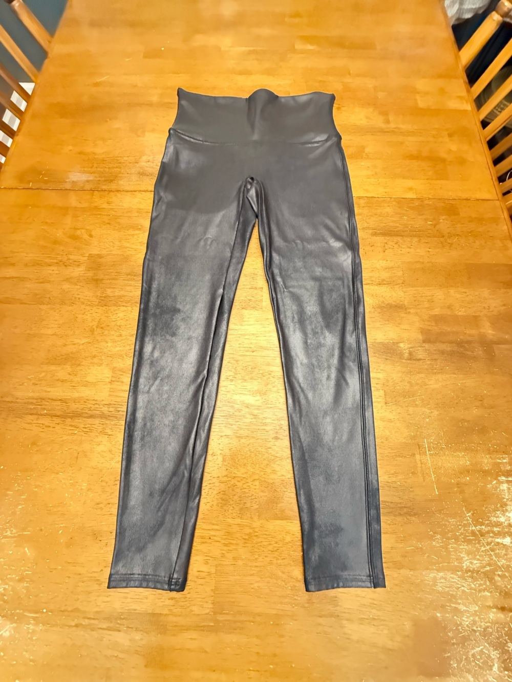 SPANX Faux Leather High-Waist Leggings in Black XL